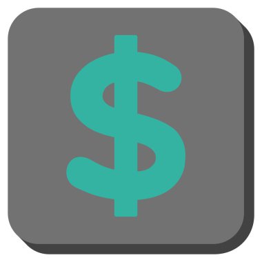 Doları yuvarlatılmış kare vektör simgesi