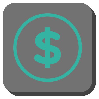 Doları yuvarlatılmış kare vektör simgesi