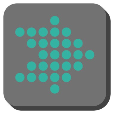 Noktalı ok sağ yuvarlak kare vektör simgesi