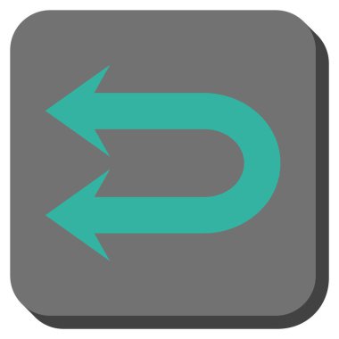 Çift sol ok yuvarlak kare vektör simgesi