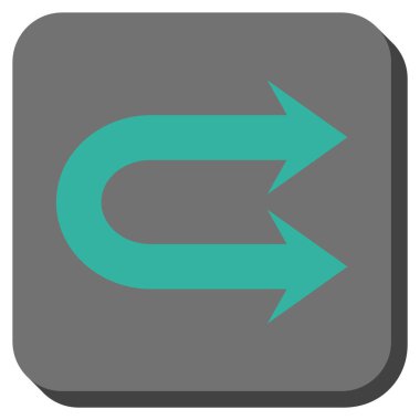 Çift sağ ok yuvarlak kare vektör simgesi