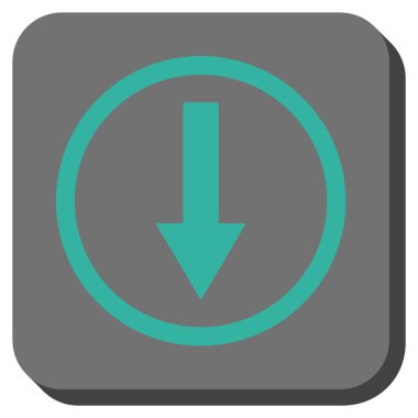 Aşağı yönlü ok yuvarlak kare vektör simgesi