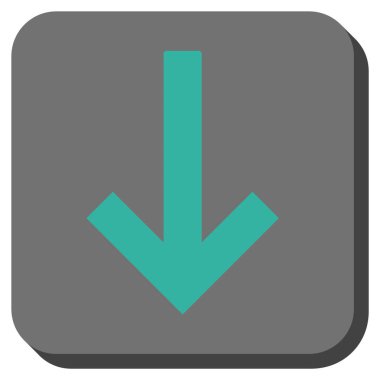 Aşağı ok yuvarlak kare vektör simgesi