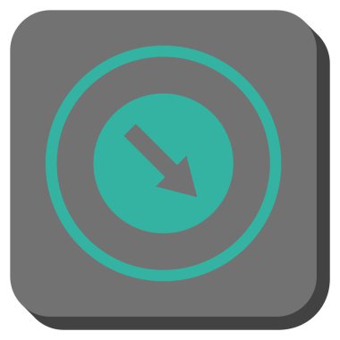 Aşağı doğru yuvarlak ok yuvarlatılmış kare vektör simgesi