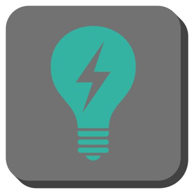 Elektrikli ampul yuvarlak kare vektör simgesi