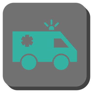 Acil araba yuvarlak kare vektör simgesi