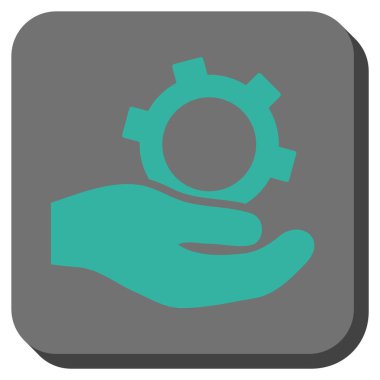 Mühendislik hizmeti yuvarlak kare vektör simgesi