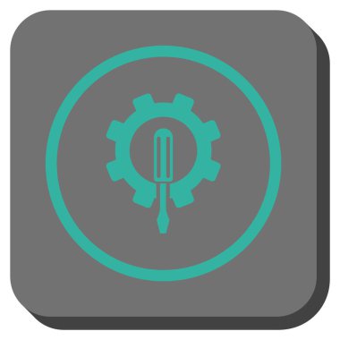 Mühendislik yuvarlatılmış kare vektör simgesi