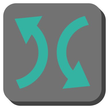 Exchange okları yuvarlak kare vektör simgesi