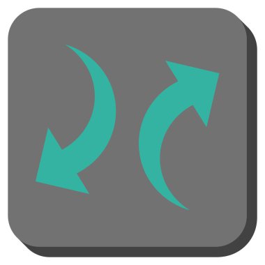 Exchange okları yuvarlak kare vektör simgesi