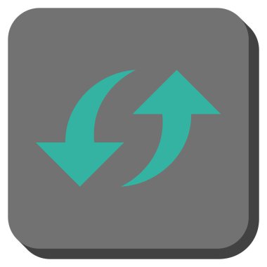 Exchange okları yuvarlak kare vektör simgesi