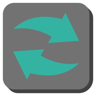 Exchange okları yuvarlak kare vektör simgesi