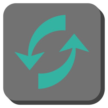 Exchange okları yuvarlak kare vektör simgesi