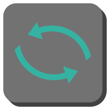 Exchange okları yuvarlak kare vektör simgesi