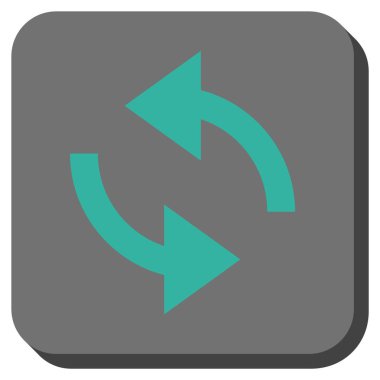 Exchange okları yuvarlak kare vektör simgesi