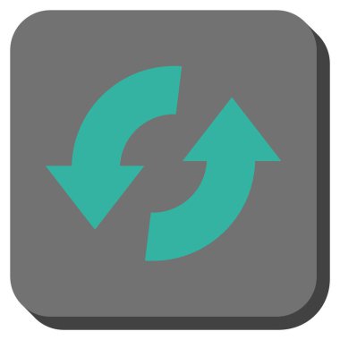 Exchange okları yuvarlak kare vektör simgesi