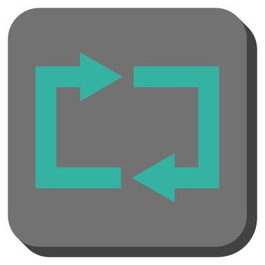 Exchange okları yuvarlak kare vektör simgesi