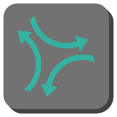 Exchange okları yuvarlak kare vektör simgesi