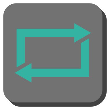 Exchange okları yuvarlak kare vektör simgesi