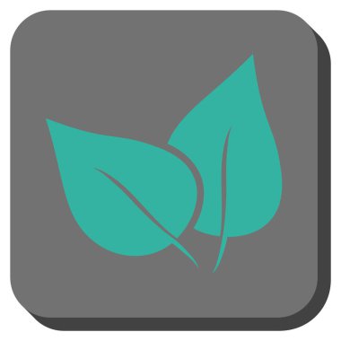 Flora Bitki yuvarlak kare vektör simgesi