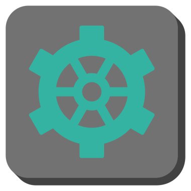 Dişli yuvarlak kare vektör simgesi