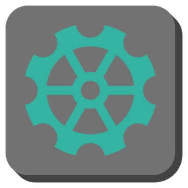 Dişli yuvarlak kare vektör simgesi