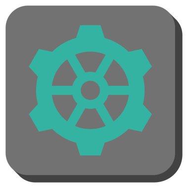 Dişli yuvarlak kare vektör simgesi