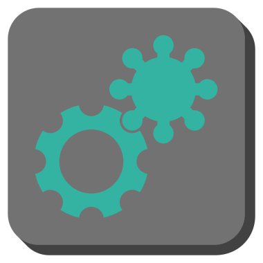 Gears'ı yuvarlak kare vektör simgesi