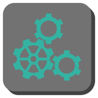Gears'ı yuvarlak kare vektör simgesi
