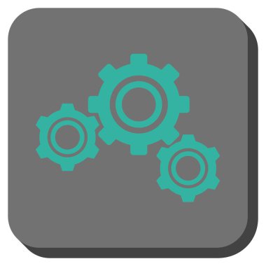 Gears'ı yuvarlak kare vektör simgesi