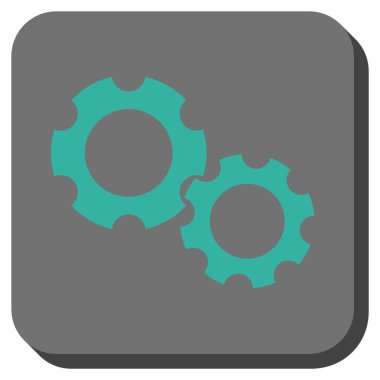 Gears'ı yuvarlak kare vektör simgesi