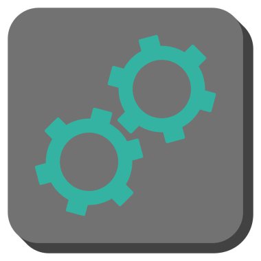 Gears'ı yuvarlak kare vektör simgesi