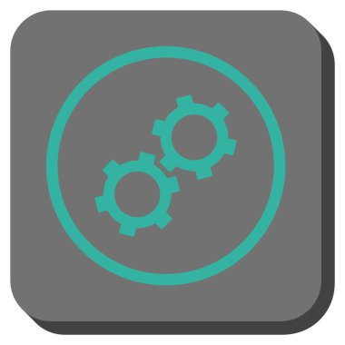 Gears'ı yuvarlak kare vektör simgesi