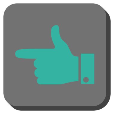 El işaretçisi sol yuvarlak kare vektör simgesi