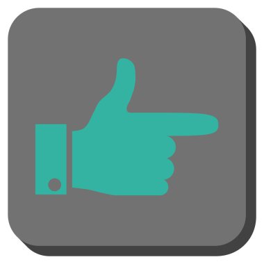 El işaretçisi sağ yuvarlak kare vektör simgesi