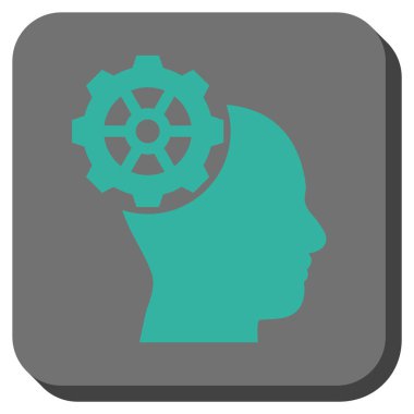 Kafa dişli yuvarlak kare vektör simgesi