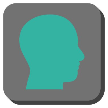 Kafa profil yuvarlak kare vektör simgesi