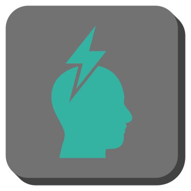 Baş ağrısı yuvarlatılmış kare vektör simgesi