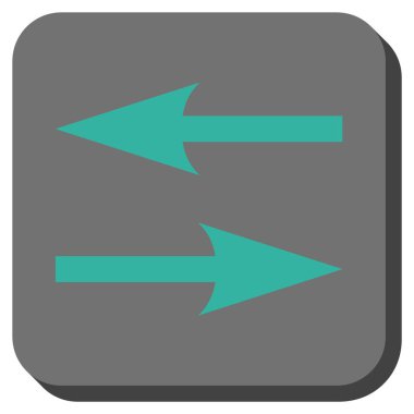 Yatay Exchange okları yuvarlak kare vektör simgesi