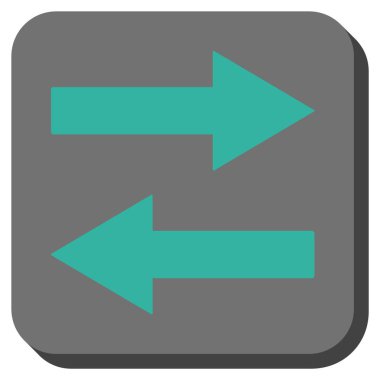 Yatay Çevir okları yuvarlak kare vektör simgesi