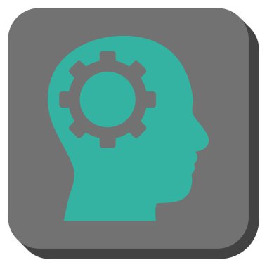 Akıl dişli yuvarlak kare vektör simgesi