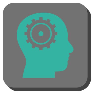 Akıl yuvarlatılmış kare vektör simgesi