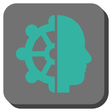 Akıl yuvarlatılmış kare vektör simgesi