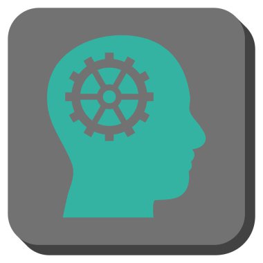 Akıl yuvarlatılmış kare vektör simgesi