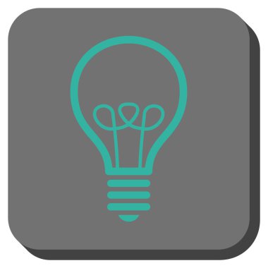 Lamba ampul yuvarlak kare vektör simgesi