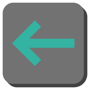 Sol ok yuvarlak kare vektör simgesi