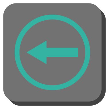 Sol yönlü ok yuvarlak kare vektör simgesi