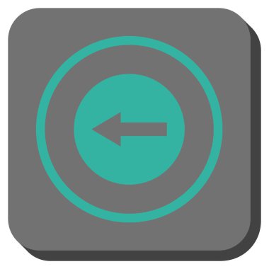 Sol yönlü ok yuvarlak kare vektör simgesi