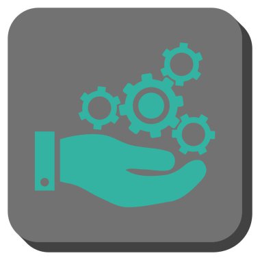 Mekanik Servisi yuvarlak kare vektör simgesi