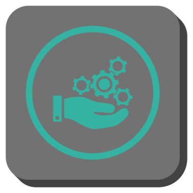 Mekanik Servisi yuvarlak kare vektör simgesi